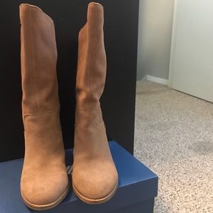 Tan Suede Lucky Brand Mid-Calf Boots size 7.5